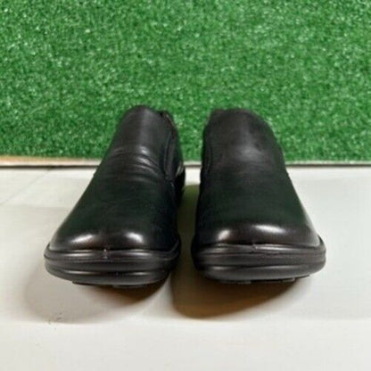 Romika Slip On Clogs Comfort Work Shoes Black Leather Loafer Womens 6-6.5 / 37EU
