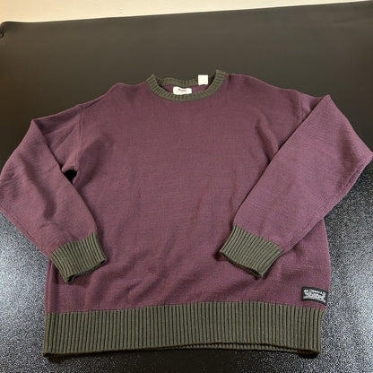 Levis Microstripe Crewneck Sweater Mens Medium Purple Green Sweatshirt NEW