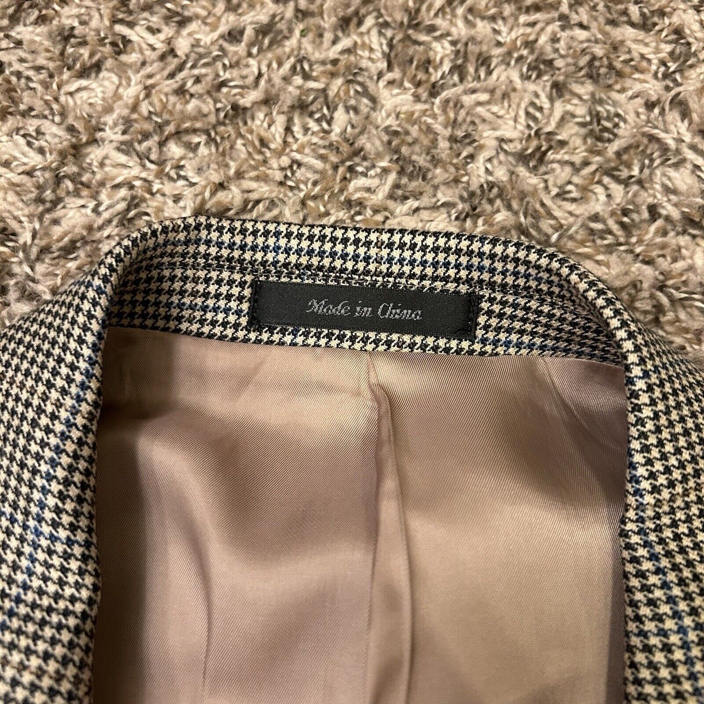 Lauren Ralph Lauren Suit Jacket Mens 44R Brown Black Houndstooth 100% Wool