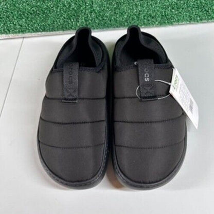 Crocs Classic Puff Moc Slip On Comfort Traction Mule Black Shoes Mens 9 Womes 11