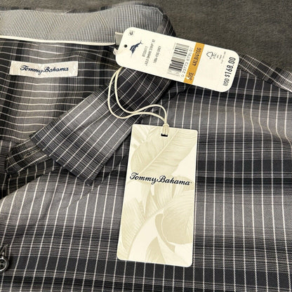 Tommy Bahama Shirt Mens 4XLB Gray Black Lazlo Ombre Stripe Button Up LS NEW $168