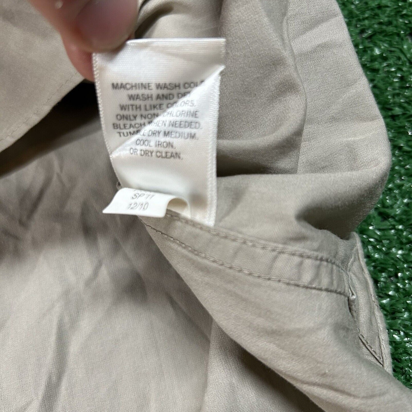 Banana Republic Shirt Mens Medium Gray/Brown Slim Fit Button Up Long Sleeve