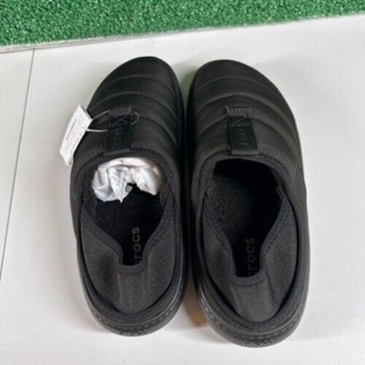 Crocs Classic Puff Moc Slip On Comfort Traction Mule Black Shoes Mens 9 Womes 11