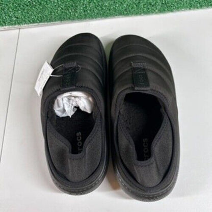 Crocs Classic Puff Moc Slip On Comfort Traction Mule Black Shoes Mens 9 Womes 11