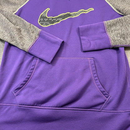 Nike Sweater Womens Medium Purple Pullover Hooded Sweatshirt Therma Fit Check