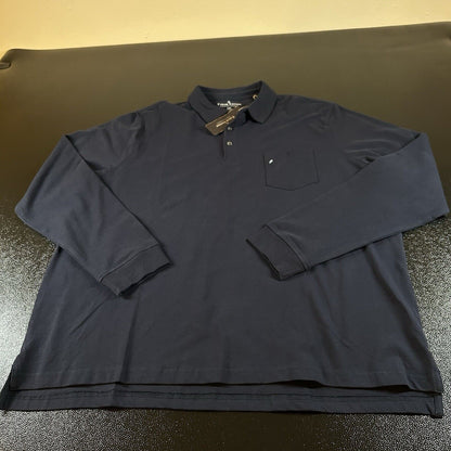 Tailor Vintage Polo Shirt Mens XXL 2XL Navy Stretch Preppy Golf Long Sleeve New