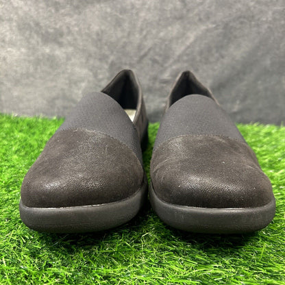 Clarks Sillian 2.0 Moon Womens 12 M Black Shoes Loafers Slip On Comfort Casual