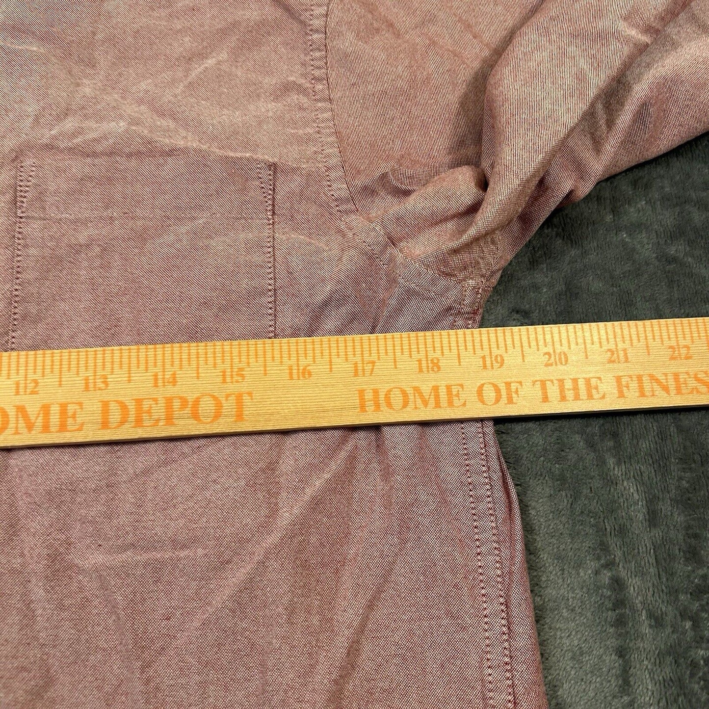 Primark Shirt Mens Medium Red Button Up Long Sleeve Slim Fit 15.5 Work Casual