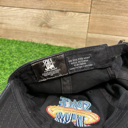Space Jam Hat Cap Mens Black Strapback Golf Cartoon Adjustable Logo Warner Bros