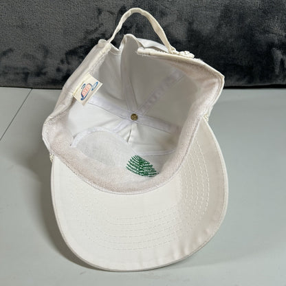 Vintage Potlatch Hat Cap Mens Strap Back White Green Rope Otto Cap Adjustable