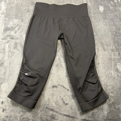 Lululemon Pants Womens 27x17" Black Athletic Running Capri Elastic Waist Casual