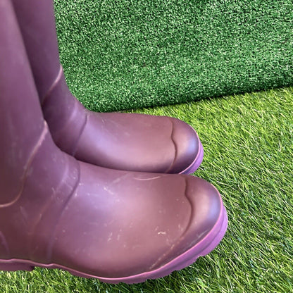 Hunter Original Tall Rain Boots Youth Kids 6 Purple Buckle Rubber Waterproof