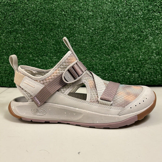 Chaco Odyssey All Terrain Sandals Women 9-9.5 Gray Purple Hiking Outdoor Comfort