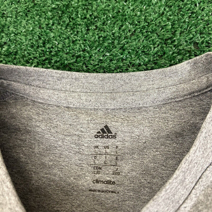 Wisconsin Badgers Shirt Mens Large Gray Red Short Sleeve Casual T-shirt Adidas