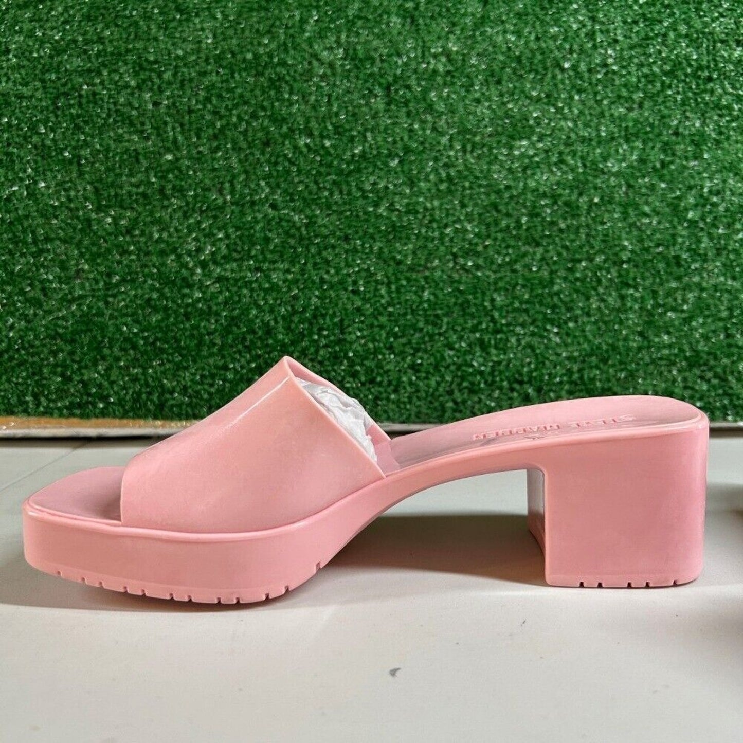 Steve Madden Harlin Platform Slide Sandals Block Heel Pink Y2K Style Womens 7 M