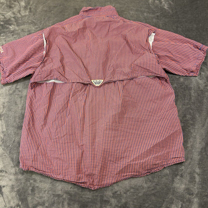 Columbia Florida Gators Shirt Mens Extra Large Orange Blue Check Super Bonehead