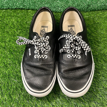 Vans Checkerboard Mens 10.5 M Black White Shoes Sneakers Leather Skateboarding