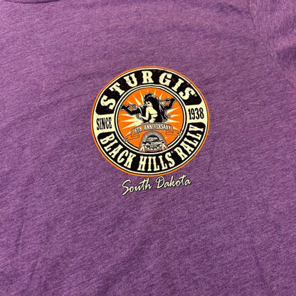 Motorcycle Rally Sturgis Shirt Mens Extra Large Purple Short Sleeve South Dakota