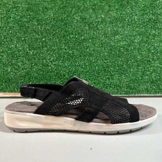 Walking Cradles Spencer Sandals Comfort Slingback Leather Black Womens 11 M