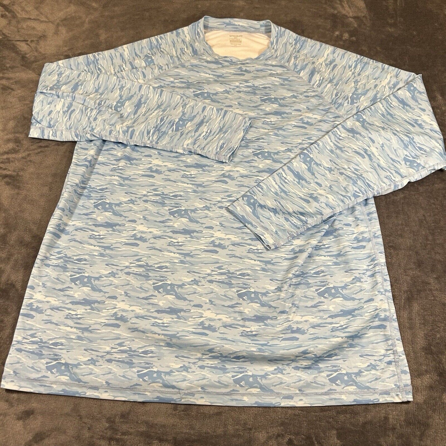 TSLA Shirt Mens XXL 2XL Blue Long Sleeve Digital Camo Athletic Casual Colorful