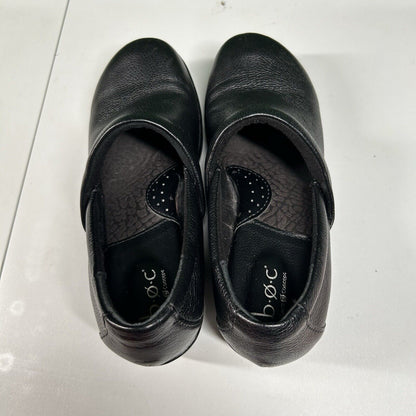 Born Boc Nadiyya Clogs Womens 8.5 M Black Pebbled Leather Shoes Slip On Nurse
