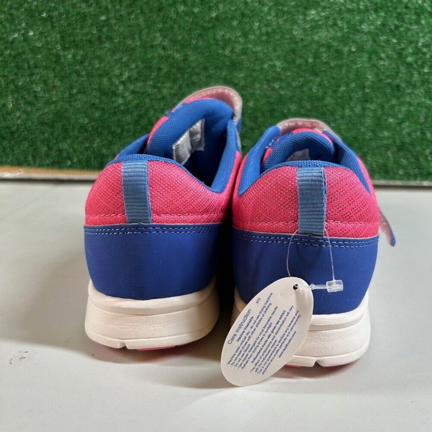 Tsukihoshi Kids Racer Sneakers Pink & Blue Hook and Loop Closure Youth 3Y