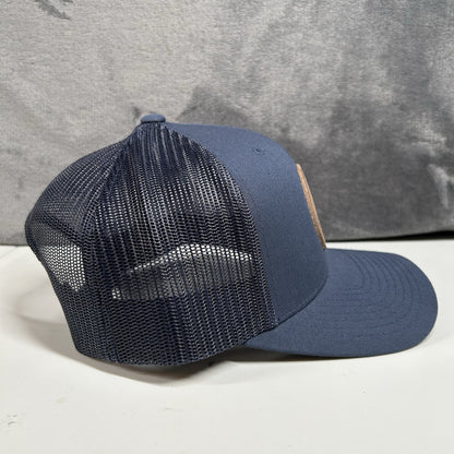 Adult Hockey Association Trucker Hat Cap Men Snapback Navy Leather Patch Yupoong