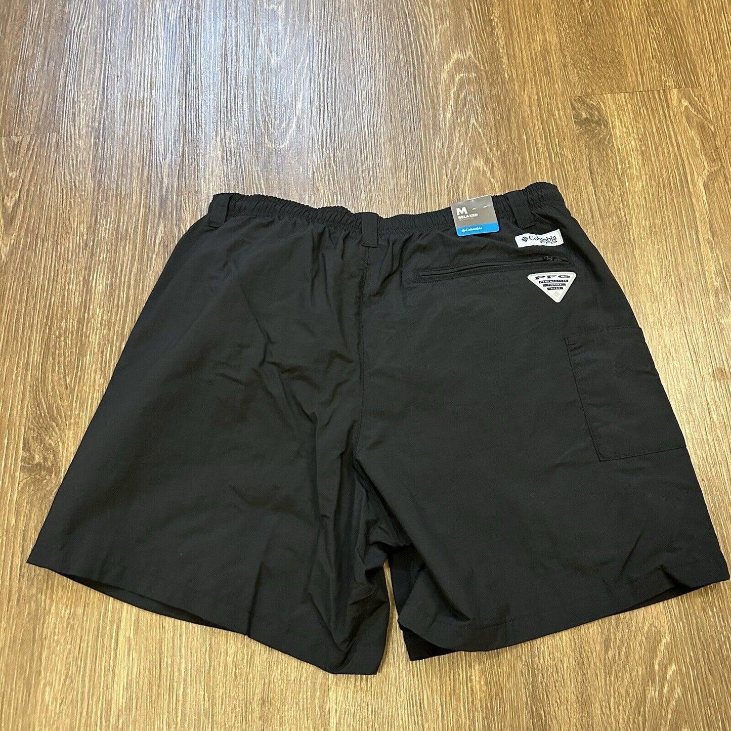 Columbia PFG Shorts Mens Medium 32" Black Relaxed Fit Outdoor Fishing Nylon New