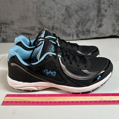 Ryka Dash 3 Walking Shoes Athletic Comfort Training Black Blue Womens 9M New