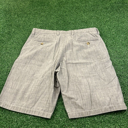 J Crew Chino Shorts Mens 31 Blue/Gray Casual Outdoor Golf 10.5" Inseam