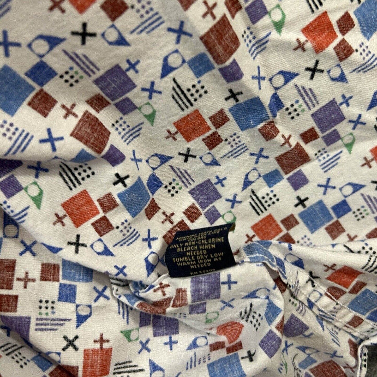 Cremieux Shirt Mens Extra Large White Geometric Button Up Short Sleeve NEW $59