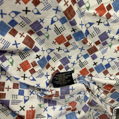 Cremieux Shirt Mens Extra Large White Geometric Button Up Short Sleeve NEW $59