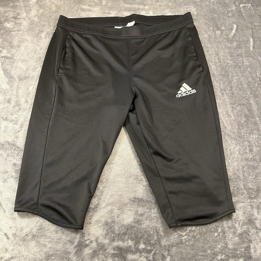 Adidas Shorts Mens Medium Black Running Athletic Gym Loose Drawstring Long