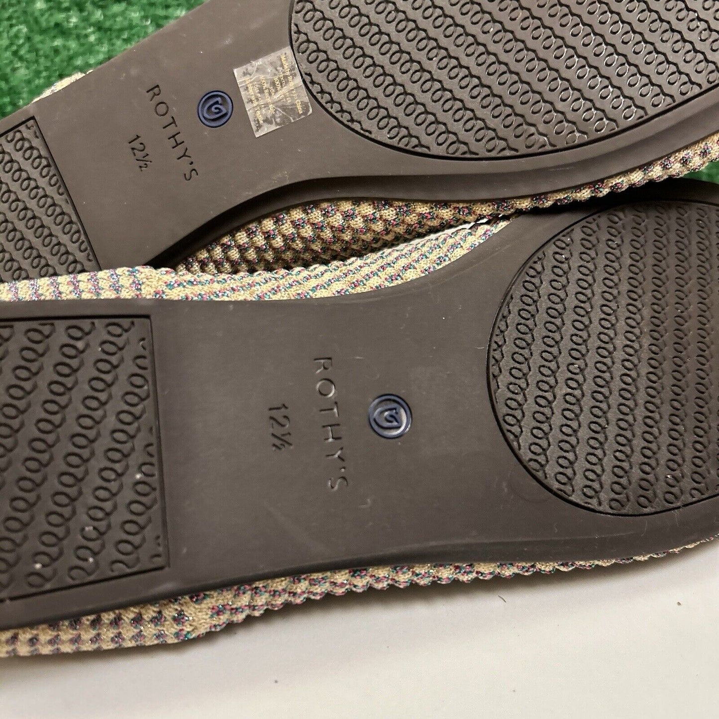 Rothys Multi Metallic Flats Womens 12.5 Cream Casual Comfort Limited Edition