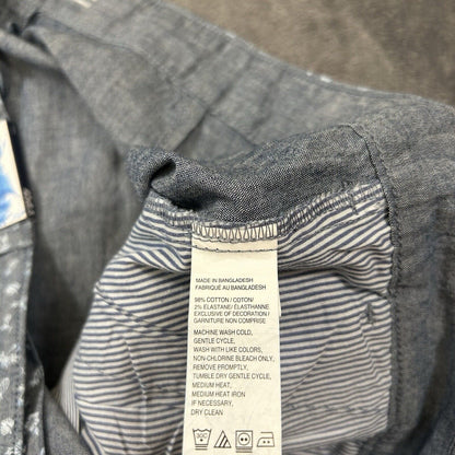 Izod Saltwater Shorts Men 42" Blue Dockside Classic Fit Pineapples Palm Tree NEW