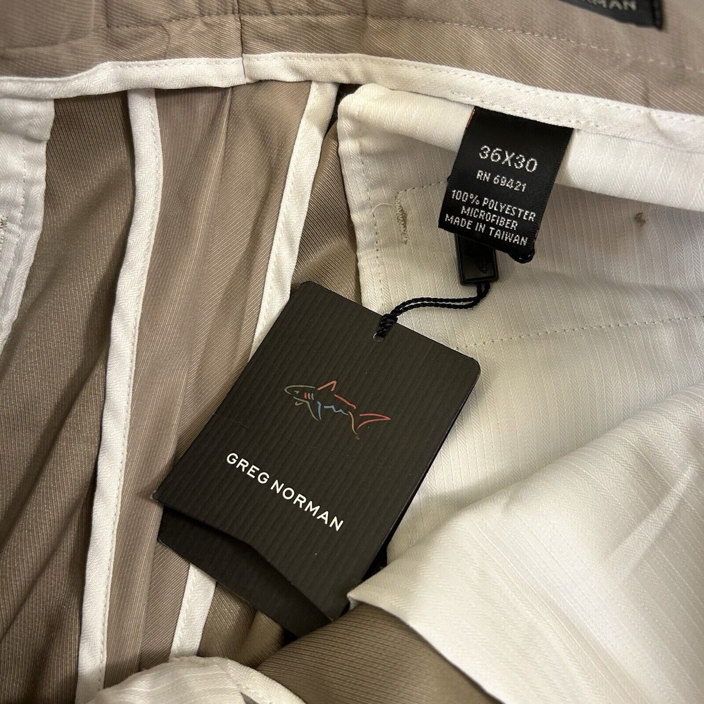 Greg Norman Dress Pants Mens 36x30" Brown Slacks Straight Golf Work Casual NEW