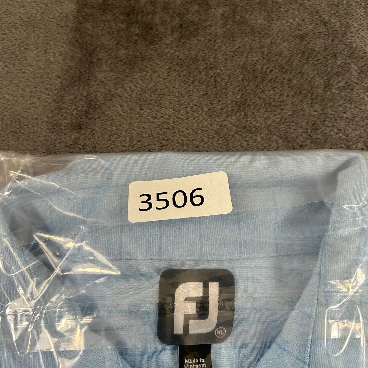 FootJoy Polo Shirt Mens Extra Large Blue Striped Golf Short Sleeve Casual Work