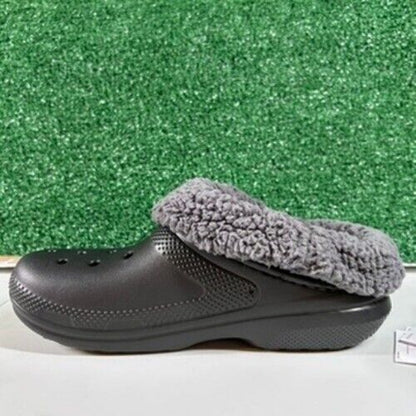 Crocs Classic Blitzen IV Lined Clog Fuzzy Fur Slip On Comfort Black Womens 8 New