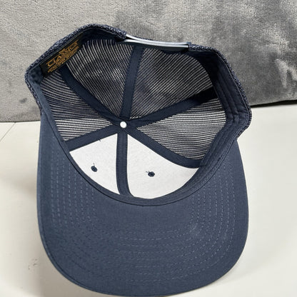 Adult Hockey Association Trucker Hat Cap Men Snapback Navy Leather Patch Yupoong