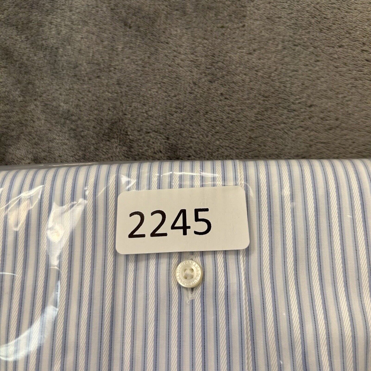 Tommy Bahama Shirt Mens 15.5 34/35 Blue White Striped Button Up Long Sleeve Work