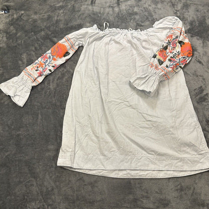 Free People Dress Womens Extra Small Light Blue Fleur Du Jour Embroidered Floral