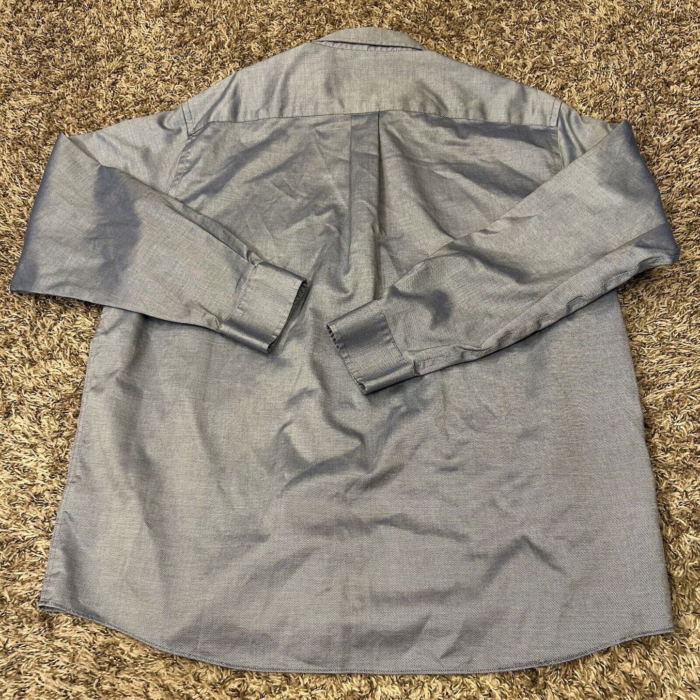 Jos A Bank Traveler Shirt Mens Extra Large Blue Button Up Long Sleeve Geometric