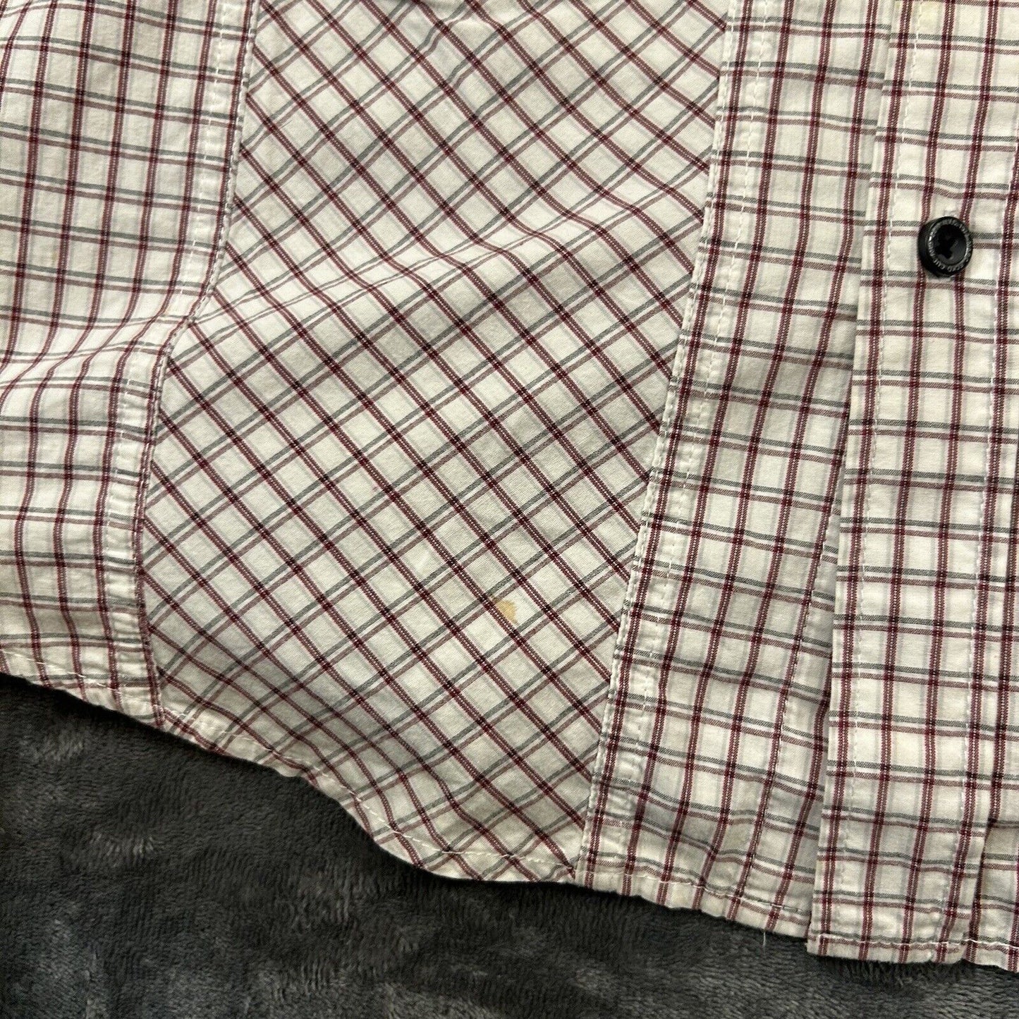 Marc Ecko Cut & Sew Shirt Mens Medium White Red Plaid Button Up Long Sleeve