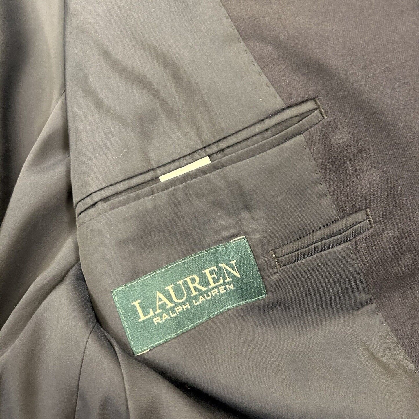 Lauren Ralph Lauren Blazer Suit Jacket Mens 48L Navy Wool Sport Coat Stretch