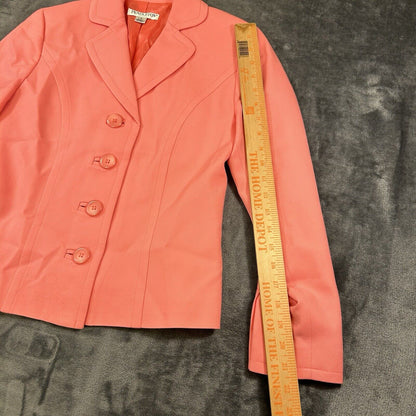 Pendleton Blazer Womens 4 Petite Peach Pink Jacket Virgin Wool Vintage 4 Button