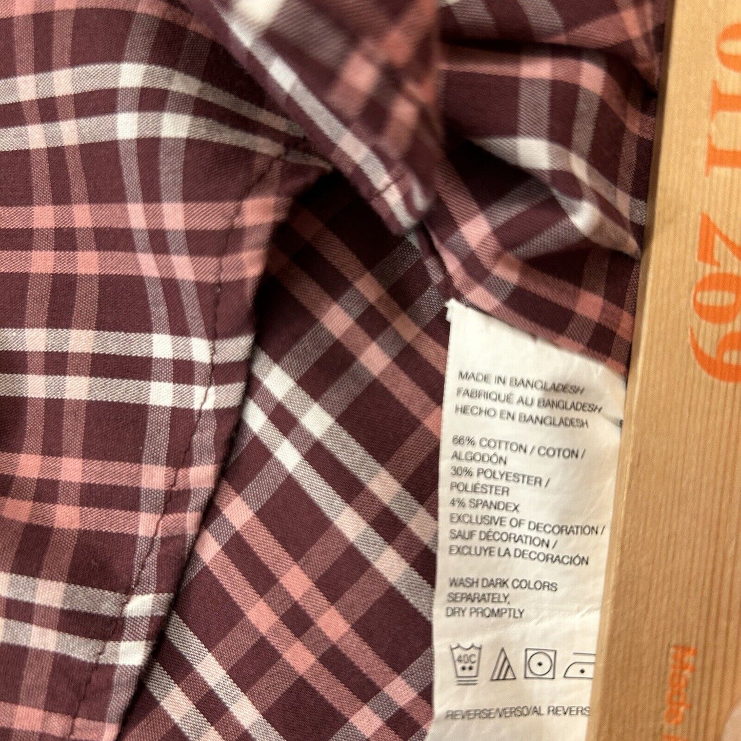 IZOD Shirt Mens Large Red White Plaid Button Up Long Sleeve Stretch Casual Work