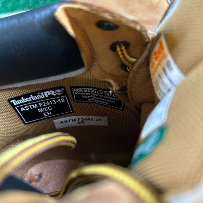 Timberland PRO Sawhorse Work Boot Composite Safety Toe Wheat Leather Kids Size 6