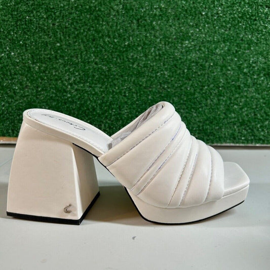Circus by Sam Edelman Marlie Platform Sandals Block Heel White Womens 7.5 M