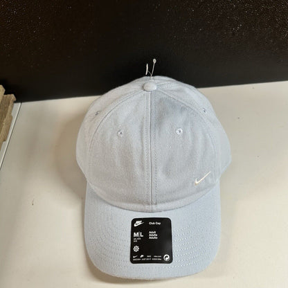 Nike Club Hat Cap Adult Medium Large Light Blue Strapback Swoosh Adjustable NEW