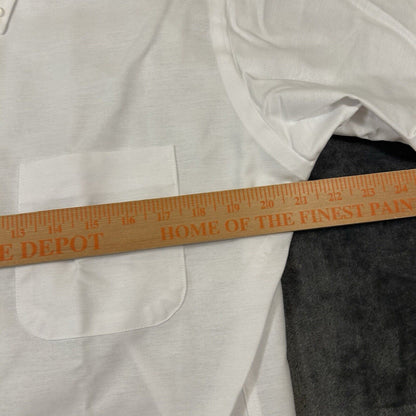 Stafford Shirt Mens 16.5 White Button Up Short Sleeve Athletic Fit Casual New